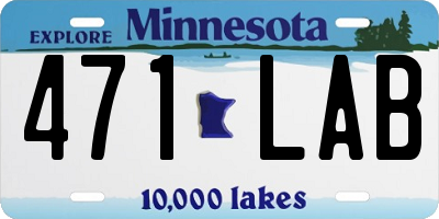 MN license plate 471LAB