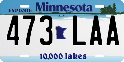 MN license plate 473LAA