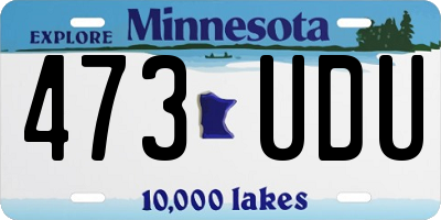 MN license plate 473UDU