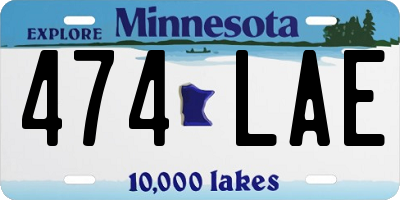 MN license plate 474LAE