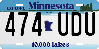 MN license plate 474UDU