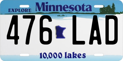 MN license plate 476LAD