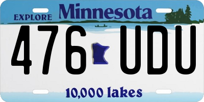 MN license plate 476UDU