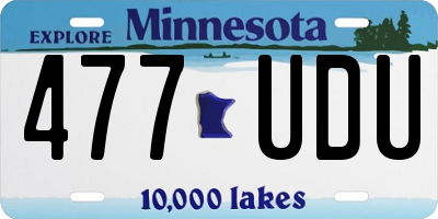 MN license plate 477UDU