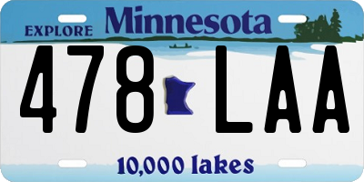 MN license plate 478LAA