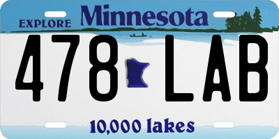 MN license plate 478LAB