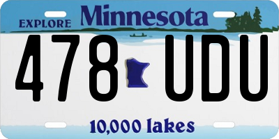 MN license plate 478UDU