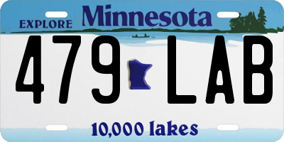 MN license plate 479LAB