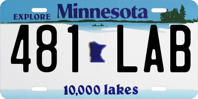 MN license plate 481LAB