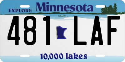 MN license plate 481LAF