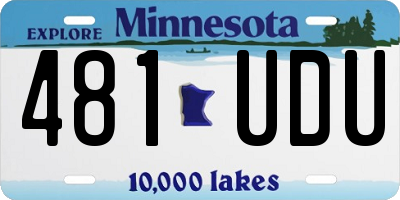 MN license plate 481UDU