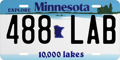 MN license plate 488LAB