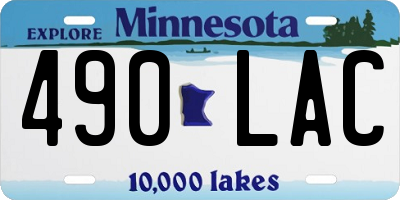 MN license plate 490LAC