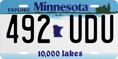 MN license plate 492UDU