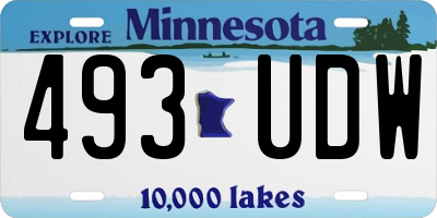MN license plate 493UDW