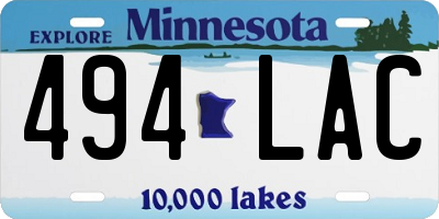 MN license plate 494LAC