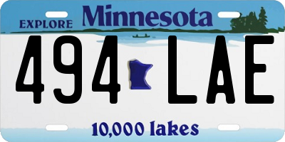 MN license plate 494LAE