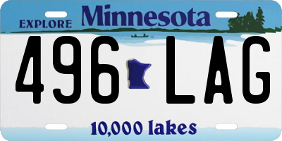 MN license plate 496LAG
