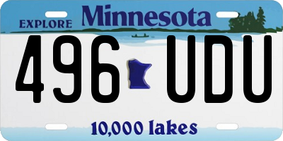 MN license plate 496UDU