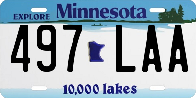 MN license plate 497LAA