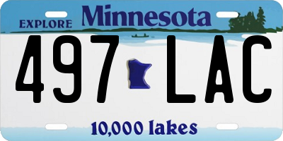 MN license plate 497LAC