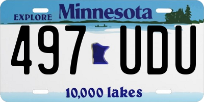 MN license plate 497UDU