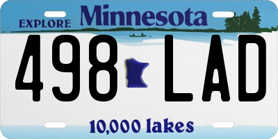 MN license plate 498LAD