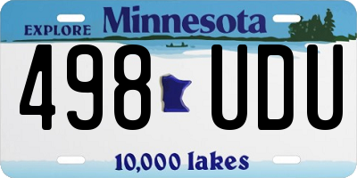MN license plate 498UDU