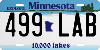 MN license plate 499LAB
