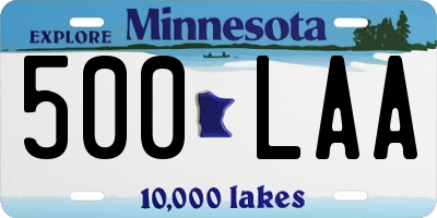 MN license plate 500LAA