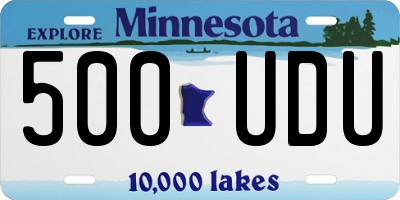MN license plate 500UDU