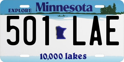 MN license plate 501LAE