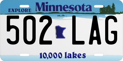 MN license plate 502LAG