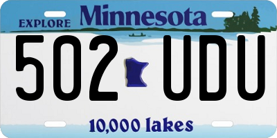 MN license plate 502UDU