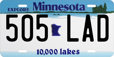MN license plate 505LAD