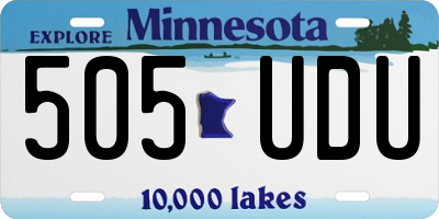 MN license plate 505UDU