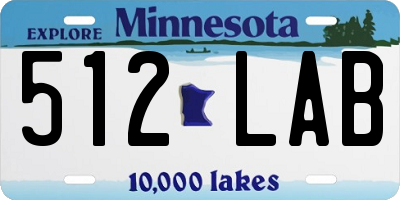 MN license plate 512LAB