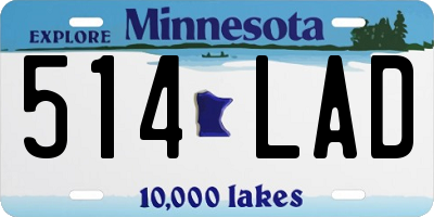 MN license plate 514LAD