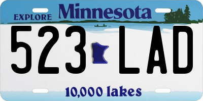 MN license plate 523LAD