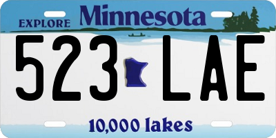 MN license plate 523LAE