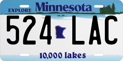 MN license plate 524LAC