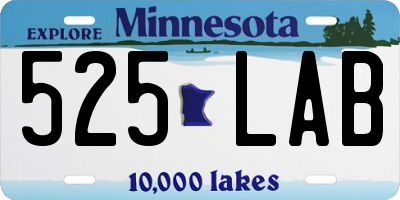 MN license plate 525LAB