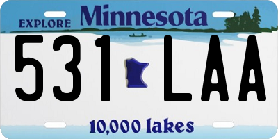 MN license plate 531LAA