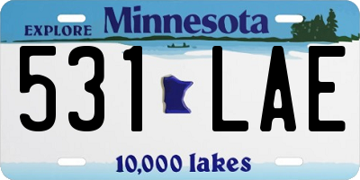 MN license plate 531LAE