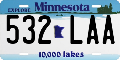 MN license plate 532LAA