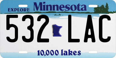 MN license plate 532LAC