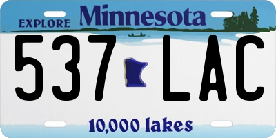 MN license plate 537LAC