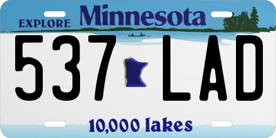 MN license plate 537LAD