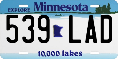 MN license plate 539LAD