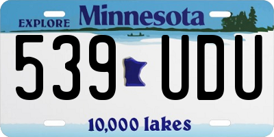 MN license plate 539UDU
